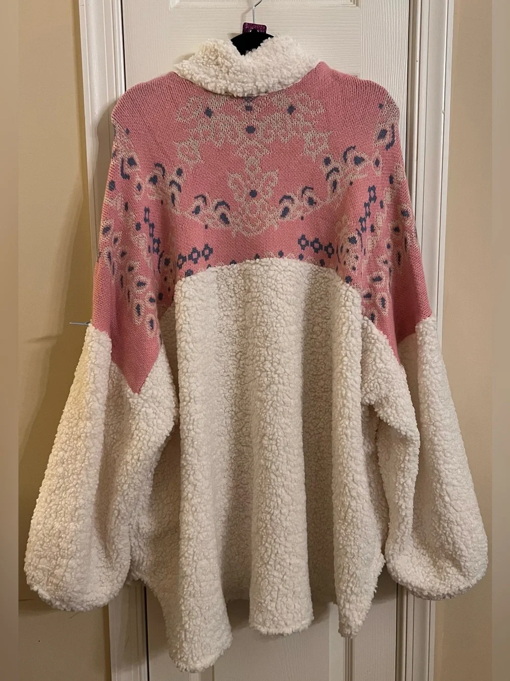 Cozy Fleece/Sherpa Style Button-Front Jacket - Cream